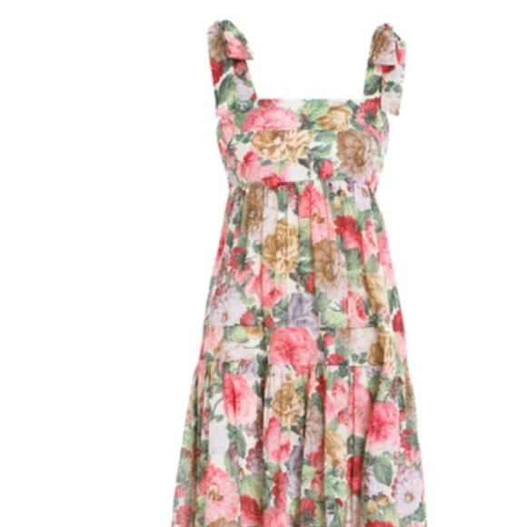 Zimmermann Dresses & Skirts - Zimmermann Mae Tie Rose Floral Dress